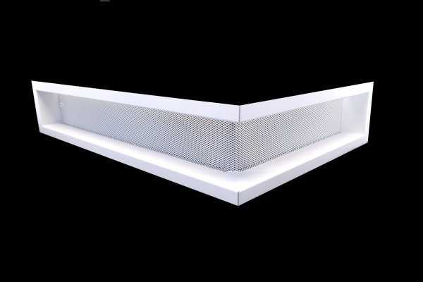 Krbová mřížka tahokovová rohová 60x40 bílá (6)