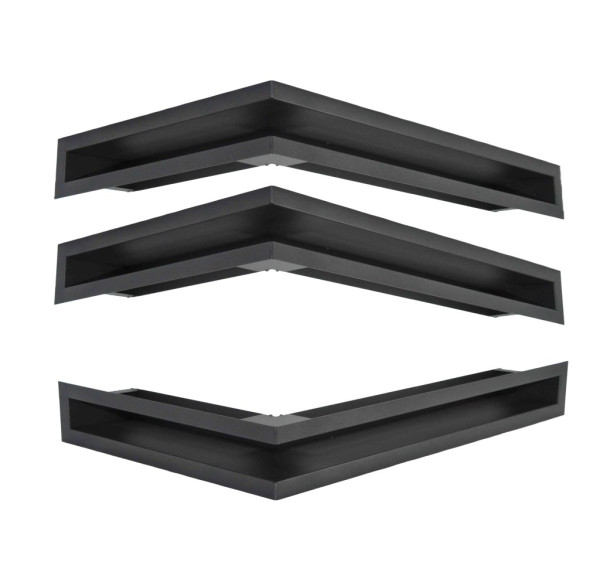 Krbová mřížka otevřená rohová PRAVÁ 60x40x9 černá 3ks  AN