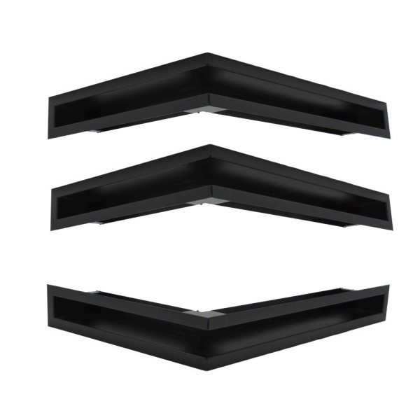 Krbová mřížka otevřená rohová PRAVÁ 60x40x9 černá 3ks CE