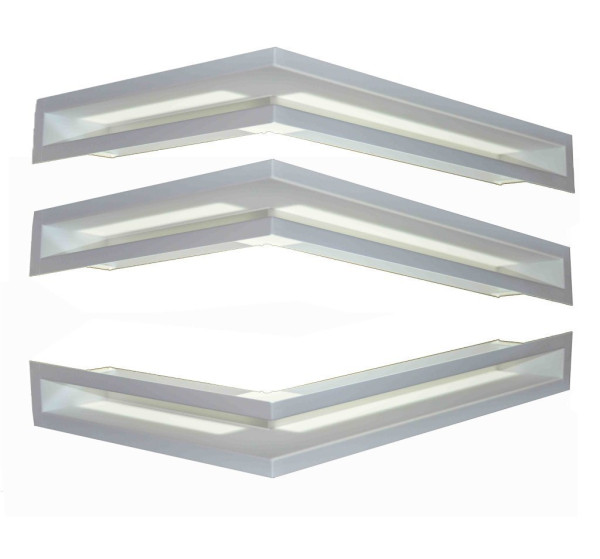 Krbová mřížka otevřená rohová PRAVÁ 60x40x9 černá 3ks BL