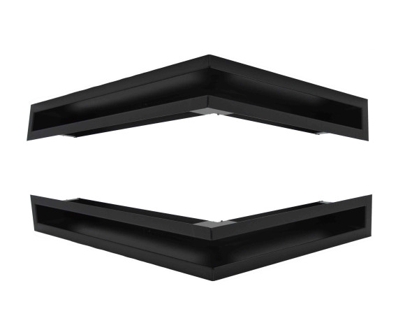 Krbová mřížka otevřená rohová PRAVÁ 70x50x9 černá 2ks