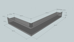 Krbová mřížka otevřená rohová LEVÁ 50x35x9 černá 3ks (11)