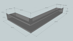 Krbová mřížka otevřená rohová LEVÁ 50x35x9 černá 3ks (12)