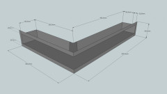 Krbová mřížka otevřená rohová LEVÁ 60x40x9 černá 3ks (11)