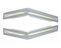 Krbová mřížka otevřená rohová LEVÁ 50x35x9 BL